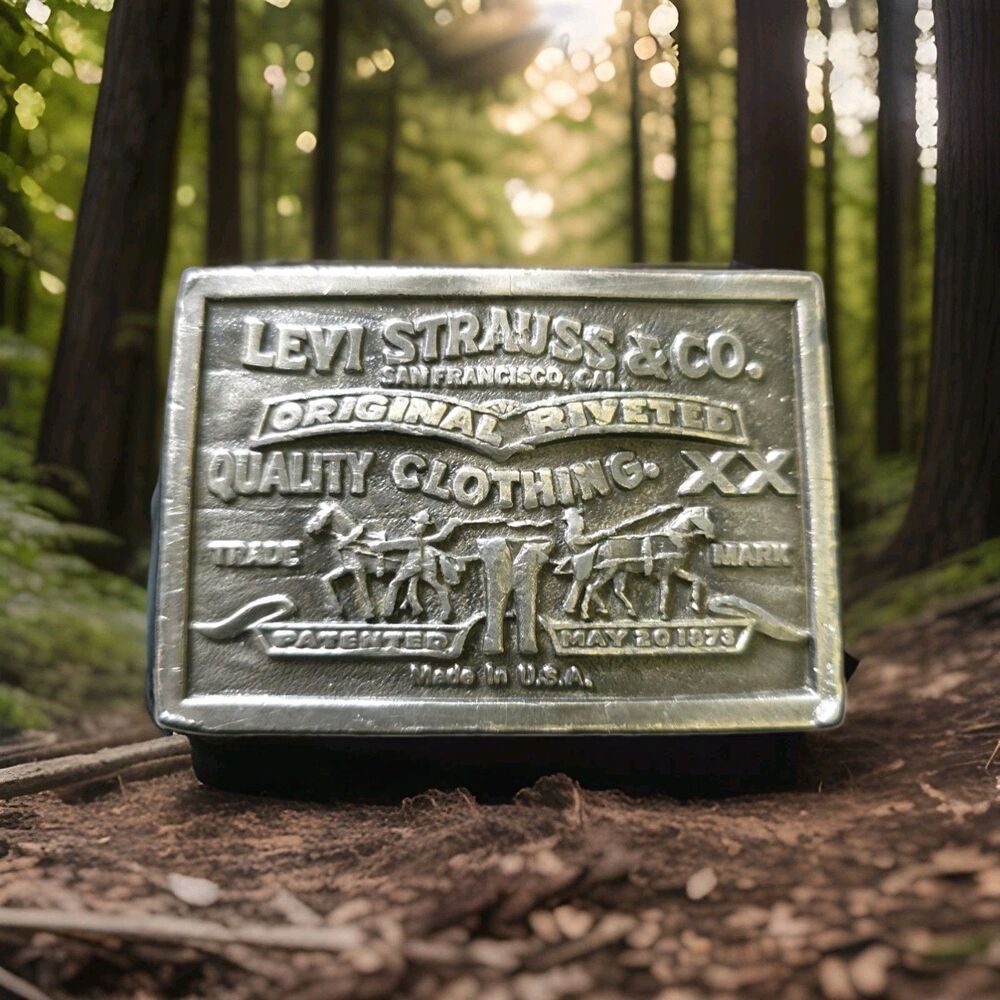 LEVI STRAUSS & CO Belt Buckle ORIGINAL RIVETED QUALITY CLOTHING  Bergamot Brass